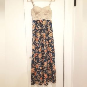 Linen built in bra floral dress Band of The Free